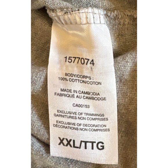 Champion Mens Gray Long Sleeve Shirt XXL 100% Cotton Crewneck Logo Ribbed Cuffs - Picture 4 of 7